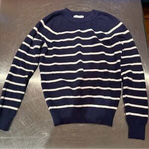 Ann Taylor Navy and White Striped Sweater